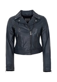 7eleven - Damen Lederjacke Bikerjacke Lammnappa navy - navy