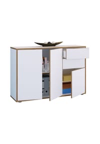 VCM. - Holz Kommode | Sideboard mit Drehtüren und Schubladen | Büromöbel | Maße ca H. 74 x B. 110 x T. 32cm - Salia - Anthrazit