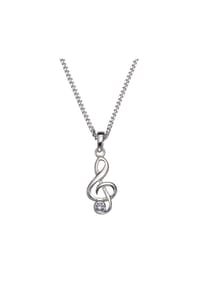zeeme SILVER - Halskette 925/- Sterling Silber 1 Zirkonia - weiß