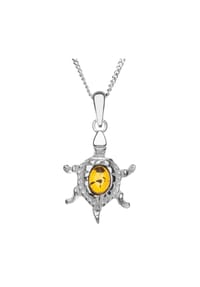 OSTSEE-SCHMUCK® - Kette mit Anhänger , Schildkröte , Silber 925/000 - silber