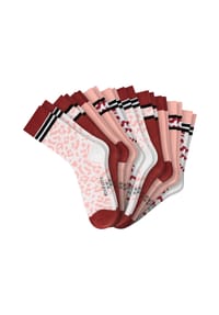 SCHIESSER - Mädchen Socken, 10er Pack - "Legwear Teens", Muster, Baumwolmischung - Rosa/Schwarz/Weiß