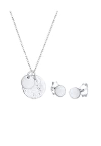 elli. - Schmuckset Plättchen Geo-Organic Halskette Ohrring 925 Silber - Gold