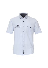 CASAMODA - Herren Freizeithemd Kurzarm gestreift Casual Fit - Hellblau