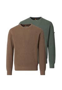 redmond - Pullover 2er Pack Basic - Braun