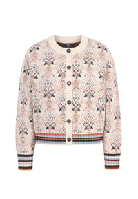 IVKO - Cardigan mit gestreiften Rippdetails - chocolate