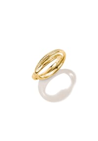 Thomas Sabo - Doppelring mit Zirkonia - gelbgoldfarben