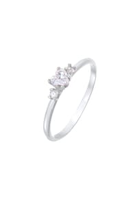 elli. - Ring Herz Zirkonia Liebe Verlobung 925 Silber - Gold