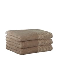 Cawö - Gästetuch, 3er Pack - Luxury Home, C Two-Tone, 30x50 cm, Walkfrottier - Basalt