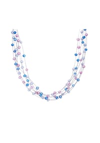 VALERO PEARLS - Damen Kette aus 925/- Sterling Silber in Silber mit Süßwasser-Zuchtperle - multicolor