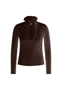 rich&royal - Langarmshirt, Stehkragen, für Damen - 298 CHOCOLATE