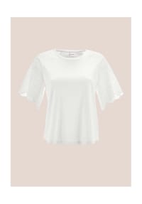 MADELEINE - Kurzes Blusen-Shirt im Material-Mix - marine