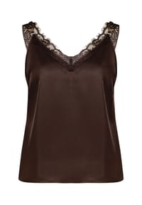 zero - Basic-Top mit V-Ausschnitt - Chocolate Plum