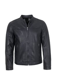 JILANI - Herren Lederjacke Lammnappa anthra / blau - anthra