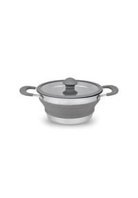 COFI - Platinet Outdoor Topf Platzsparender Faltbehälter für Camping - Grau 29x31x28 cm