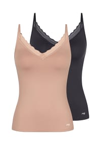 sloggi - Spaghetti Top 2er Pack Go Blush - Cameo brown