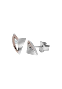 zeeme BASIC - Ohrringe 925/- Sterling Silber 2 Zirkonia - mehrfarbig
