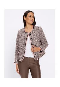 heine - Bouclé-Blazer - schwarz-rosé-gemustert