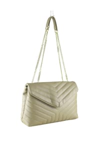 collezione alessandro® - Umhängetasche Steppy aus weichem Leder - taupe