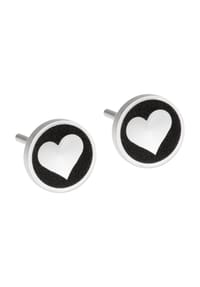 ERNSTES DESIGN - Damen Ohrstecker, Edelstahl - SILBER/SCHWARZ