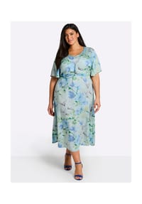 sheego - Kleid - champagner-puder-bedruckt