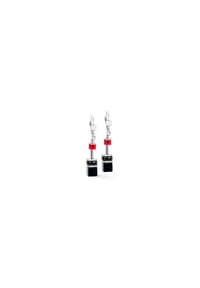 COEUR DE LION GeoCUBE® - Ohrringe Iconic Ruby Noir - Rot-Schwarz