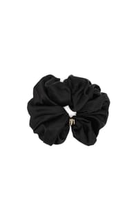Kazar - Schwarzes Satin-Halstuch aus Seide mit goldenen Verzierungen - 