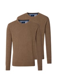 redmond - Pullover 2er Pack Basic - Braun