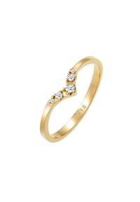 elli. DIAMONDS - Ring Verlobungsring V-Form Diamant 0.07 Ct 585 Gelbgold - Gold