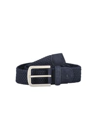 LERROS - Elastischer Flechtgürtel mit Lederapplikationen - CLASSIC NAVY