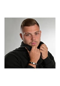 Adelia's Men Bold Style - Armband aus Leder 21 cm - schwarz