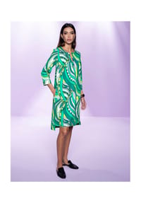 heine - Druck-Kleid - grasgrün-champagner-bedruckt