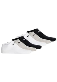 NIKE - Unisex Sneakersocken, 6er Pack - Lightweight - No Show Sneaker, einfarbig, Logo - Weiß/Schwarz/Grau