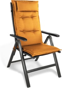 Aspero® - Stuhlauflage Hochlehner mit Kissen Palermo - Anthrazit