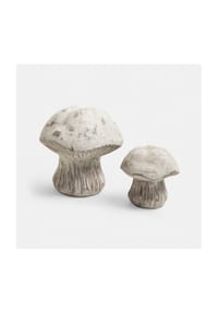LOBERON - Deko-Pilz 2er Set Tannsy grau - grau