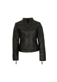 7eleven - Damen Lederjacke Lammnappa schwarz - schwarz