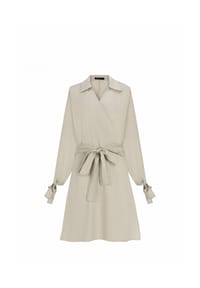 freshlions - Kleid Joana in Wickeloptik - beige
