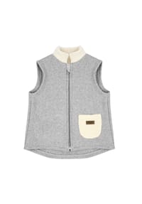 maximo® - GOTS BABY-Weste,Baumwollfleece Teddy-Teilfutter - graumeliert