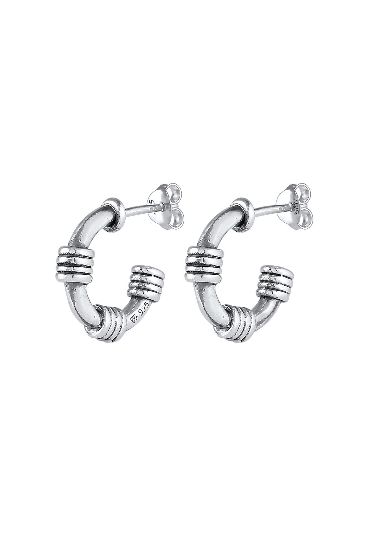 Kuzzoi Oorbellen voor heren, geborsteld creolen, 1 paar klapcreolen (13 mm) rond, oorbellen voor mannen, creolen, oorbellen van 925 sterling zilver, hoogwaardige hoepel oorbellen voor mannen