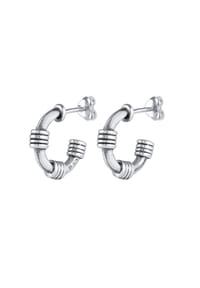 KUZZOÍ - Ohrringe Herren Stecker Creolen Vintage 925 Silber - Silber