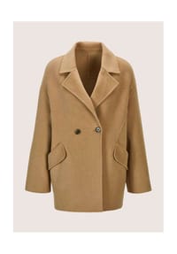 MADELEINE - Eleganter Wollmantel mit Kaschmir - caramel