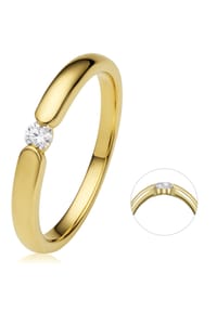 ONE ELEMENT Timeless Diamonds - 0.08 ct Diamant Brillant Spannfassung Ring - gold