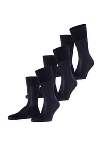 FALKE - Socken, 3er Pack, Baumwolle, für Herren - 3000 BLACK