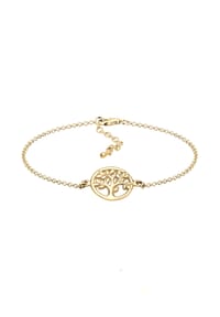 elli. - Armband Lebensbaum Kreis Blatt Floral 925 Sterling Silber - Gold