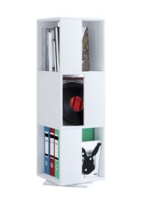 VCM. - Holzregal stehend | Bücherregal drehbar | Maße ca. H. 109 x B. 34 x T. 34 cm | Elegantes Regal | Büroregal – Stifta XL - Sonoma-Eiche