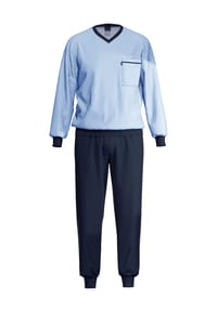 AMMANN - Pyjama, lang, Baumwolle, für Herren - 110 HELLBLAUMELAN