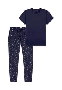 SCHIESSER - Schlafanzug Mix & Relax - Blau / creme