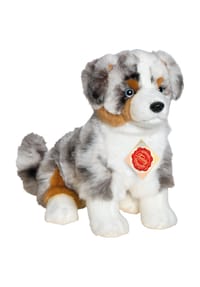 Shepherd's - Kuscheltier Hund "Australian Shepherd", sitzend, 30 cm - GRAU/WEIß