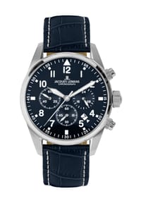 JACQUES LEMANS BARCELONA - Herren Chronograph "42-2" - SILBER/BLAU