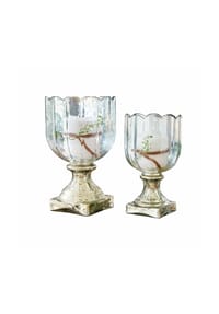 LOBERON Windlicht 2er Set Jovique klar/silber - Kerzenglas - klar/silber