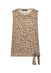 BETTY BARCLAY - Rundhals-Shirt mit Raffung - Beige/Khaki